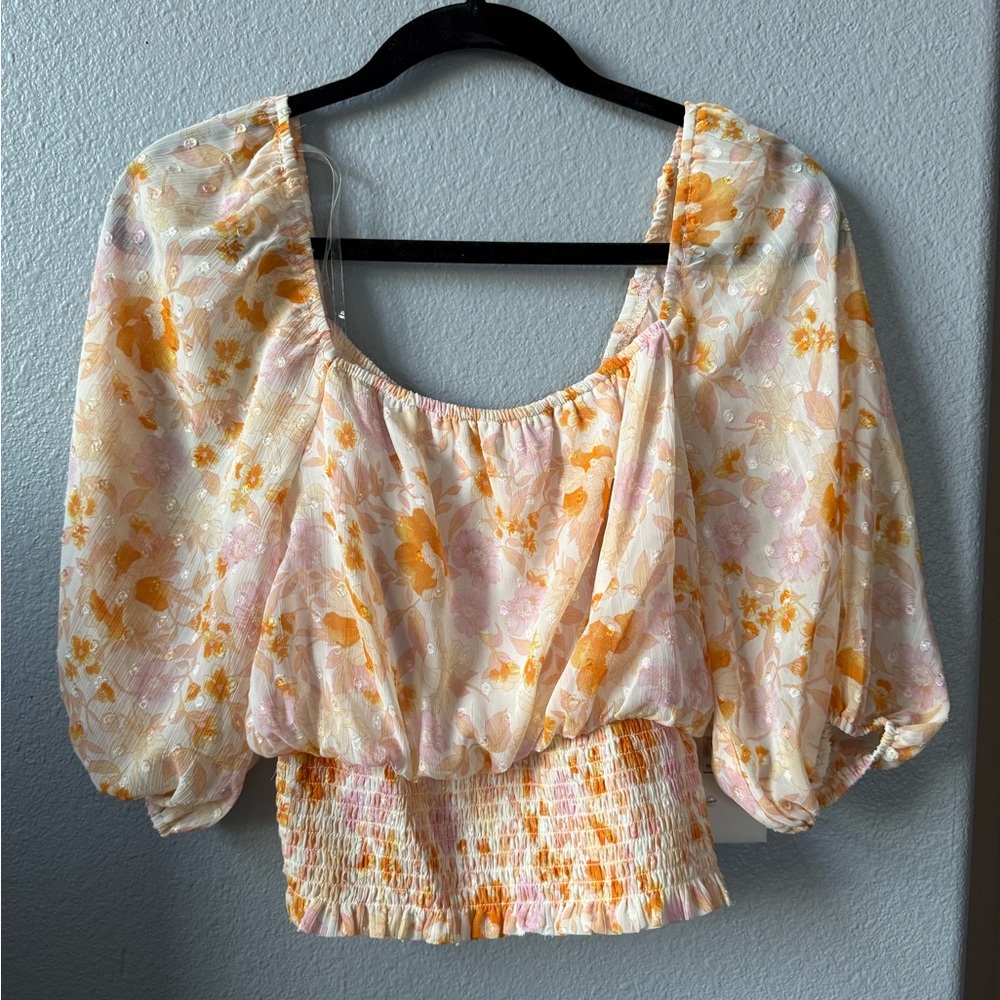 Floral Puff Sleeve Top